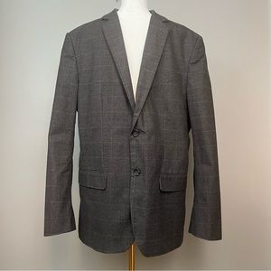 Banana Republic Tailored Slim Fit Gray Plaid Blazer Size 42